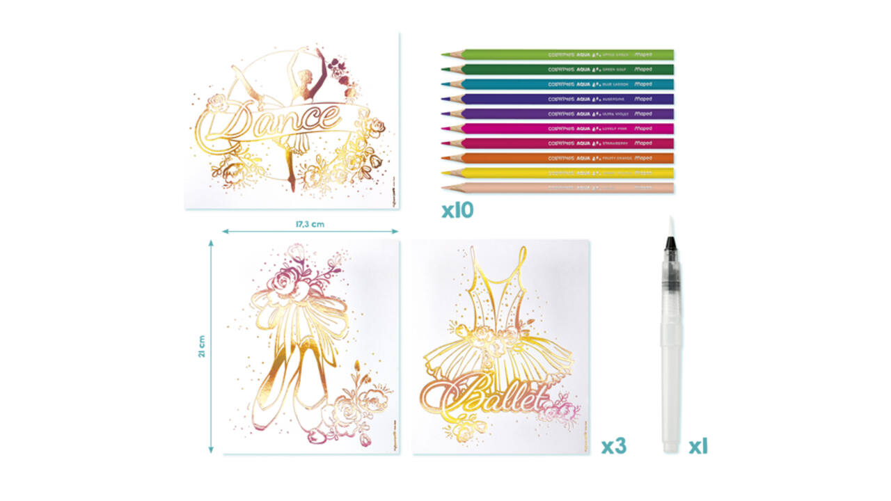 Hobbyset Maped Creativ Aqua'Art ballet 14-delig assorti
