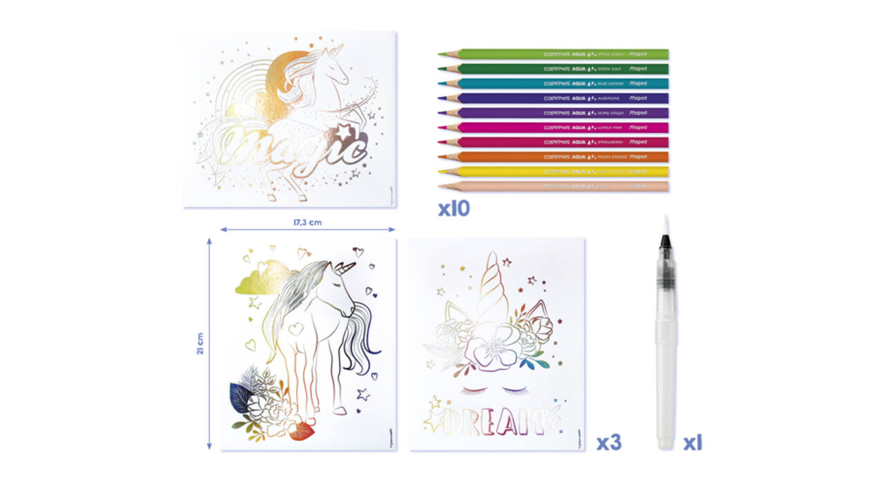 Hobbyset Maped Creativ Aqua'Art eenhoorn 14-delig assorti