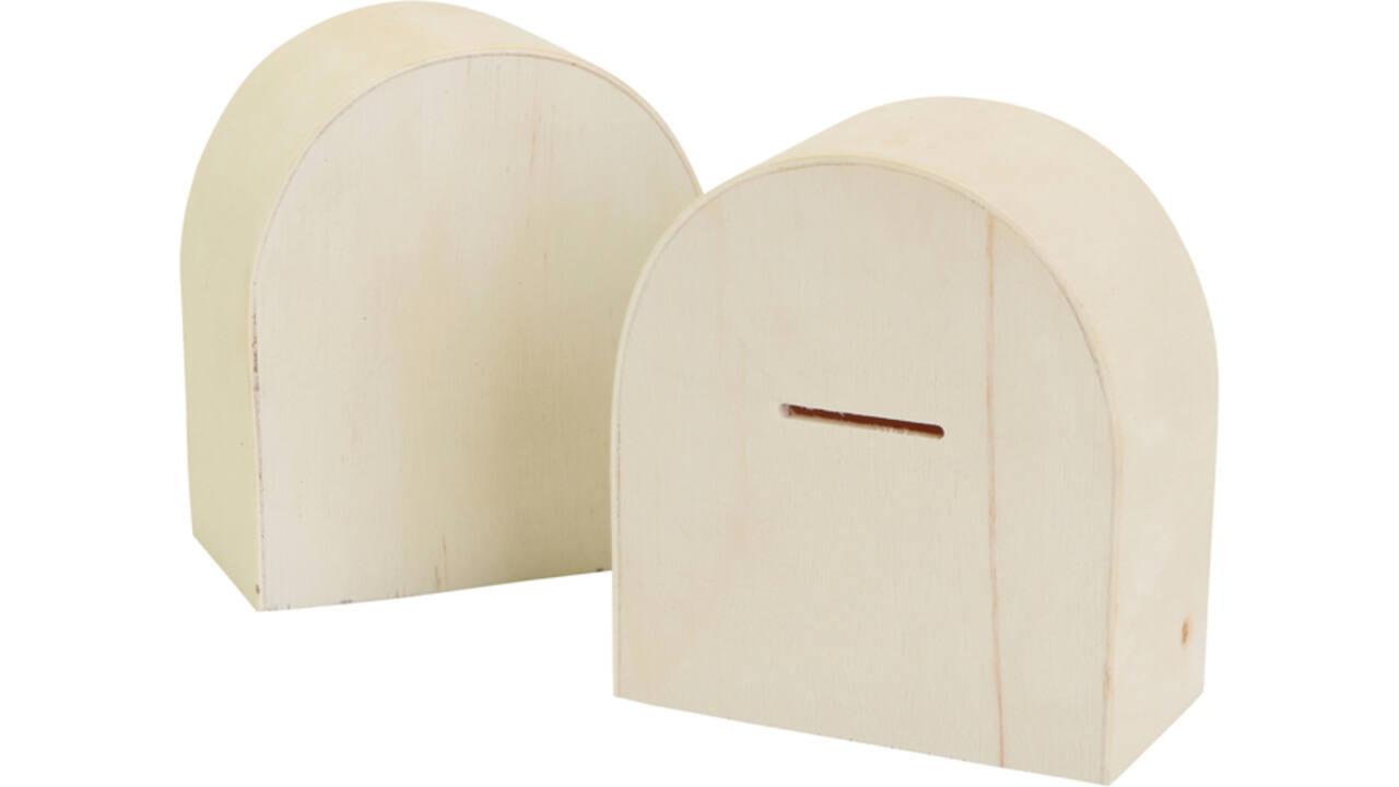 Spaarpot Creativ Company hout 10cm x 9cm