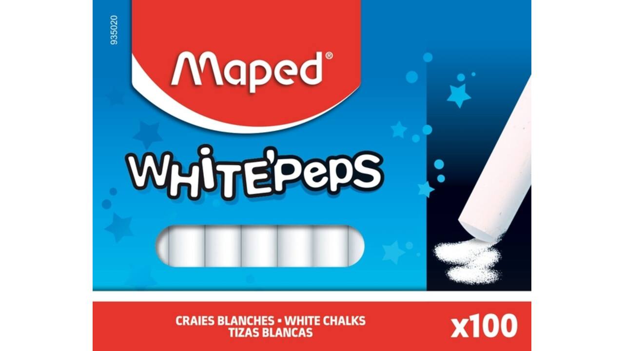 Schoolbordkrijt Maped White'Peps doos á 100 stuks wit