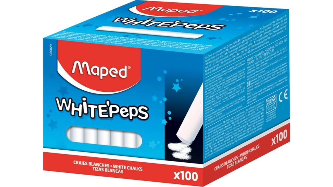 Schoolbordkrijt Maped White'Peps doos á 100 stuks wit