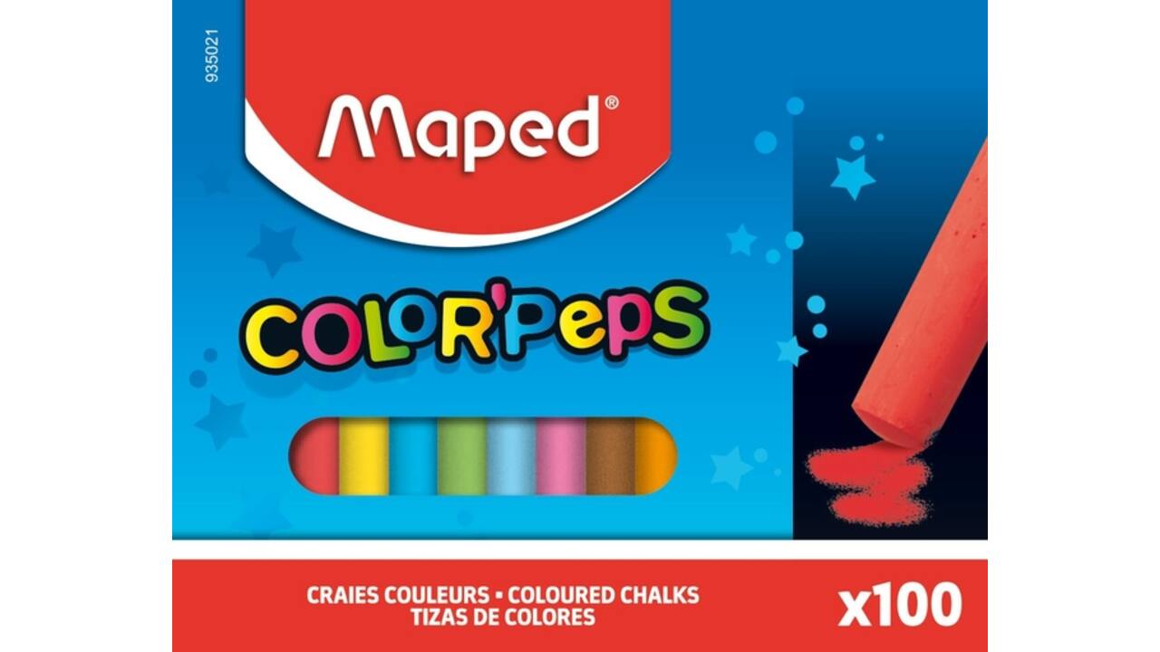 Schoolbordkrijt Maped Color'Peps doos á 100 stuks assorti