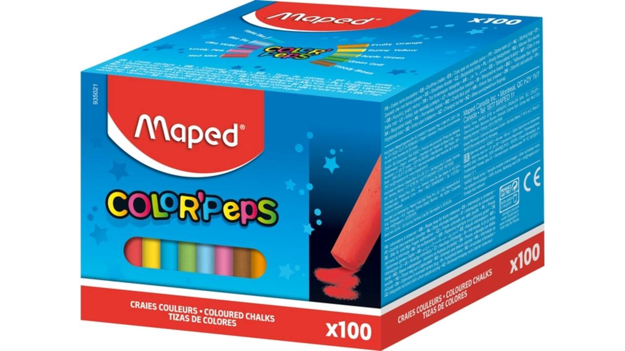 Schoolbordkrijt Maped Color'Peps doos á 100 stuks assorti