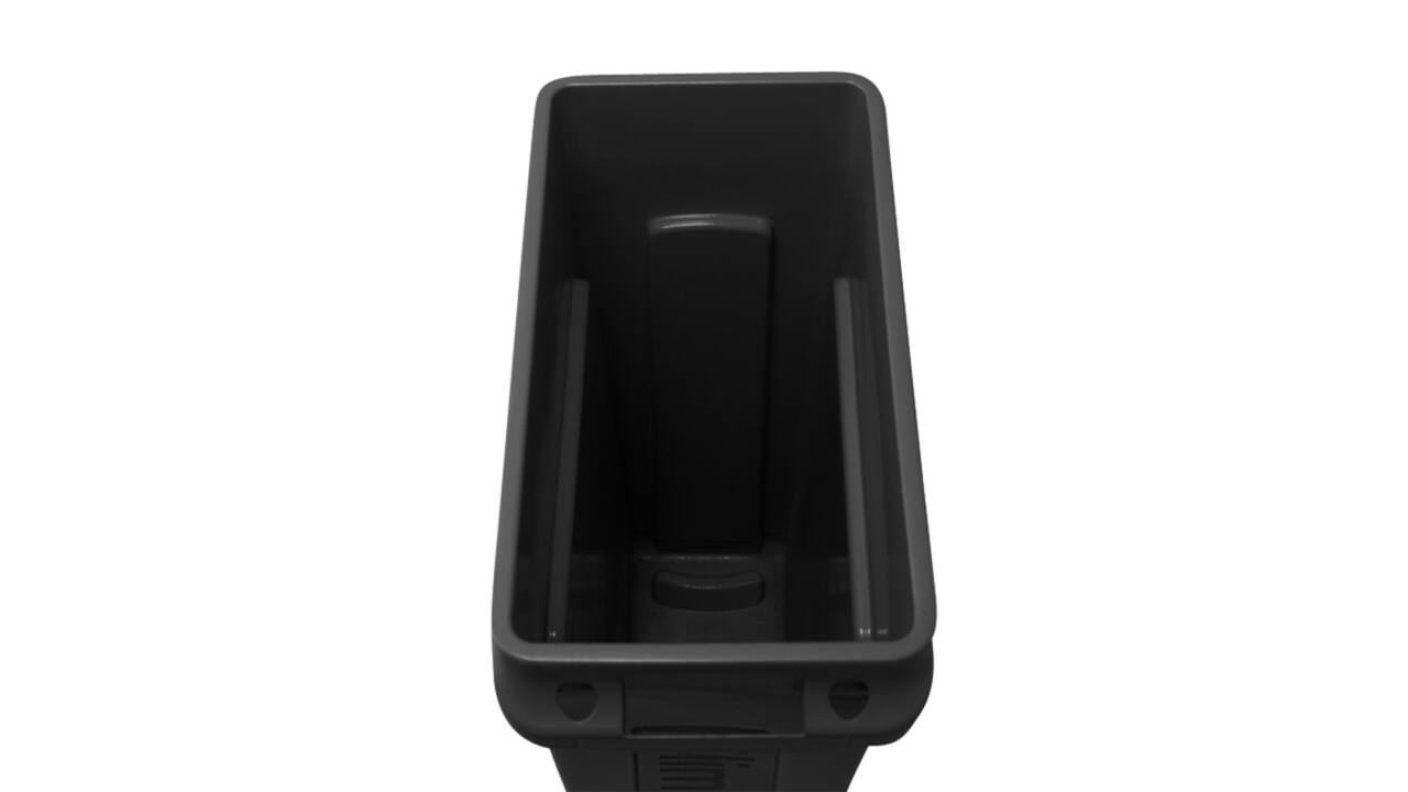 Afvalbak Rubbermaid Slim Jim Vented met luchtsleuven 60 liter zwart