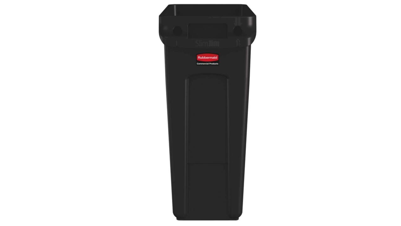 Afvalbak Rubbermaid Slim Jim Vented met luchtsleuven 60 liter bruin