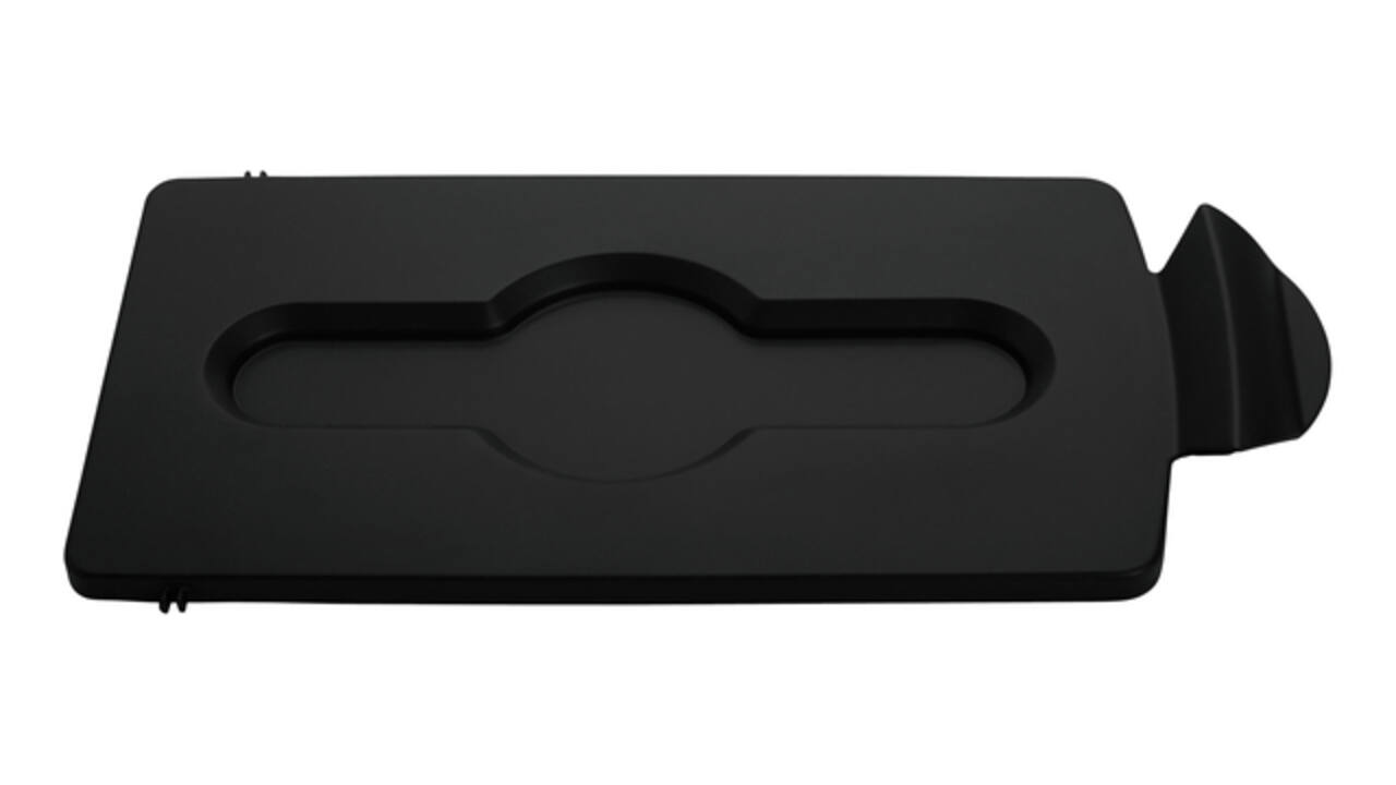 Deksel Rubbermaid Slim Jim Recyclestation gesloten zwart