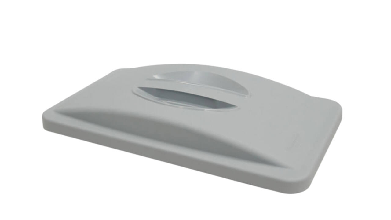 Deksel Rubbermaid Slim Jim Vented gesloten met greep grijs
