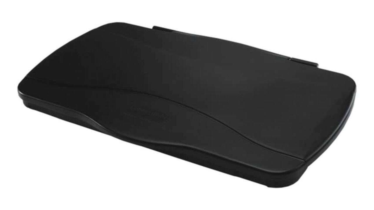 Deksel Rubbermaid Slim Jim Vented gesloten met scharniersysteem zwart