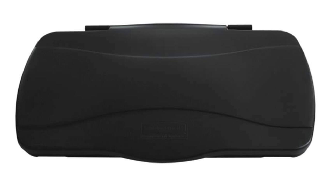 Deksel Rubbermaid Slim Jim Vented gesloten met scharniersysteem zwart