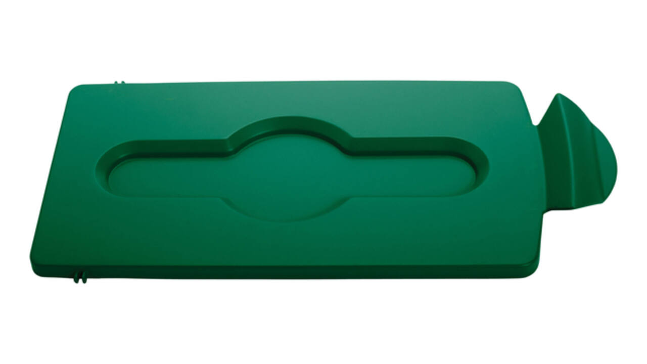 Deksel Rubbermaid Slim Jim Recyclestation gesloten groen