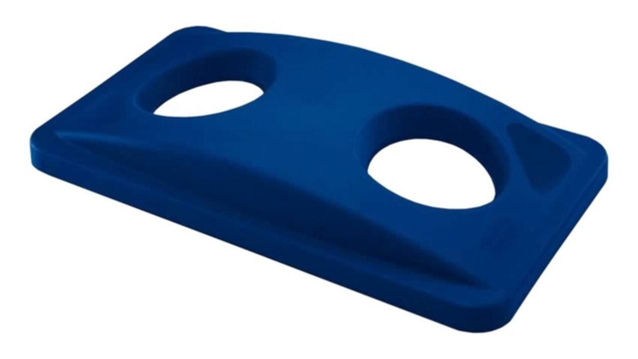 Deksel Rubbermaid Slim Jim Vented inwerpopening voor flesjes en blikjes blauw