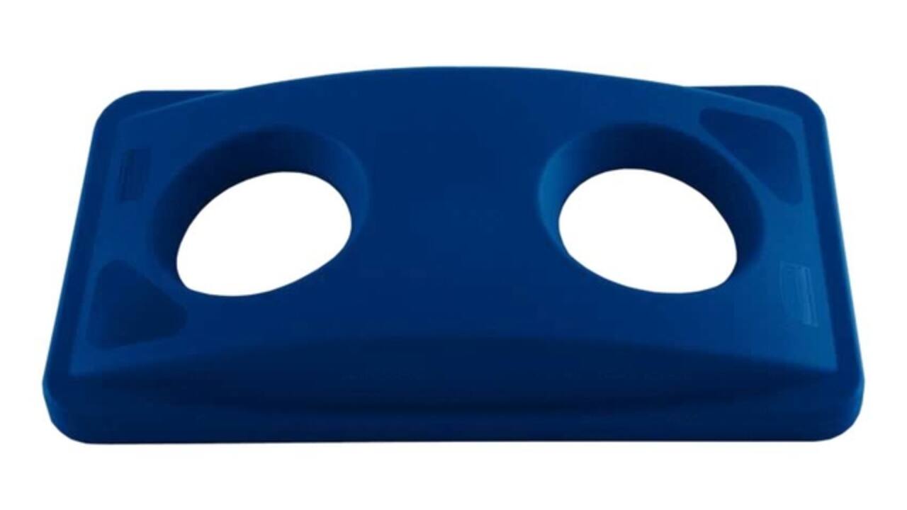 Deksel Rubbermaid Slim Jim Vented inwerpopening voor flesjes en blikjes blauw