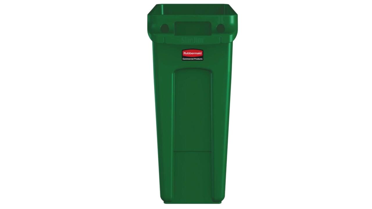Afvalbak Rubbermaid Slim Jim Vented met luchtsleuven 60 liter groen