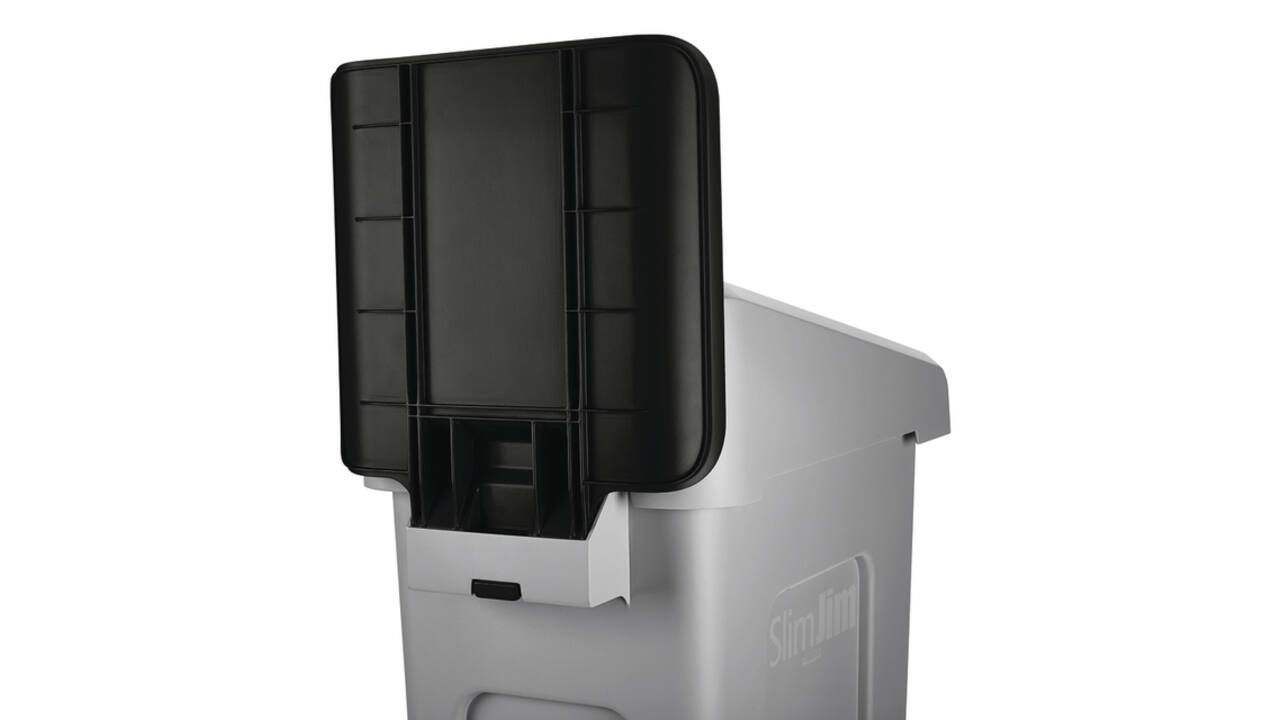 Paneel Rubbermaid Slim Jim Recyclestation voor label zwart