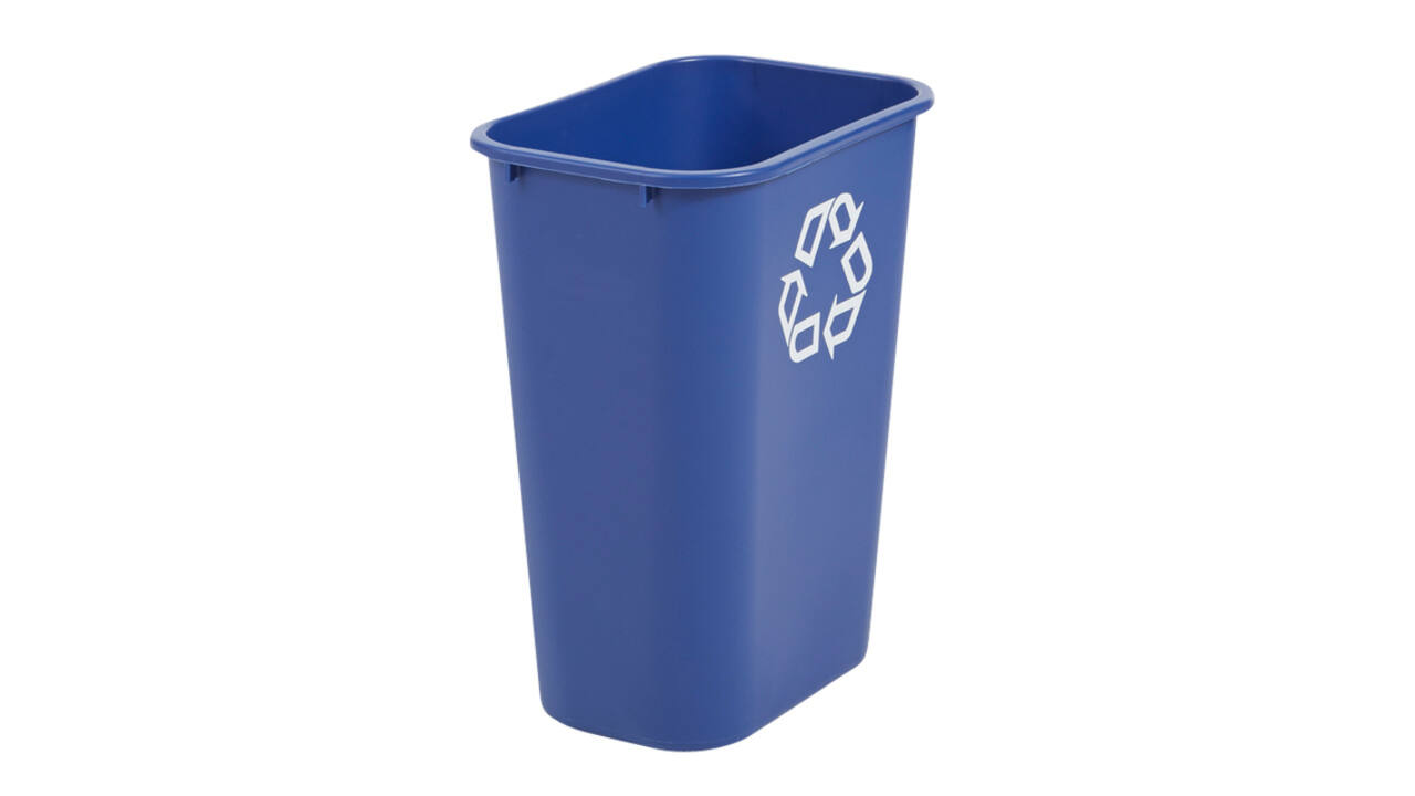 Papierbak Rubbermaid recycling groot 39L blauw