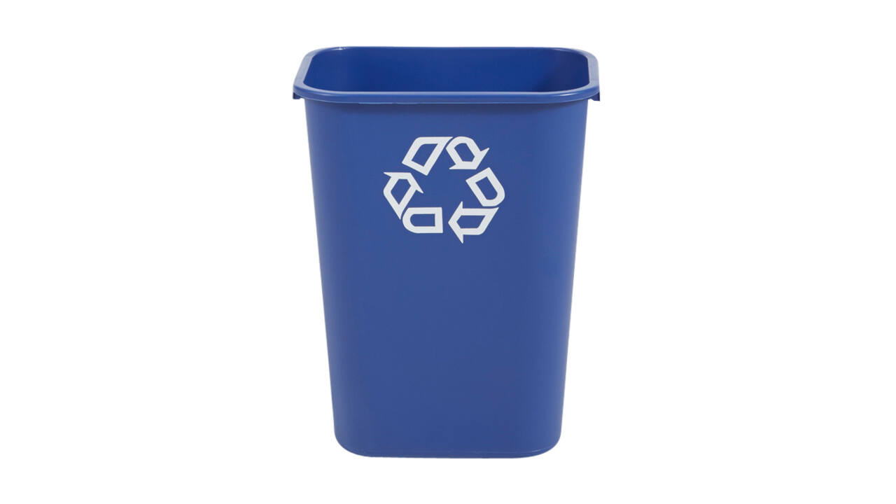 Papierbak Rubbermaid recycling groot 39L blauw