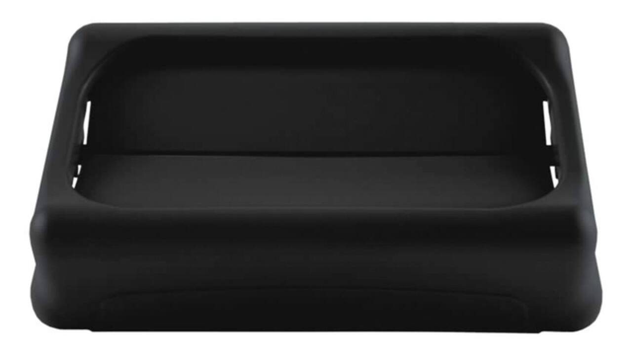 Deksel Rubbermaid Slim Jim Vented gesloten met swingsysteem zwart