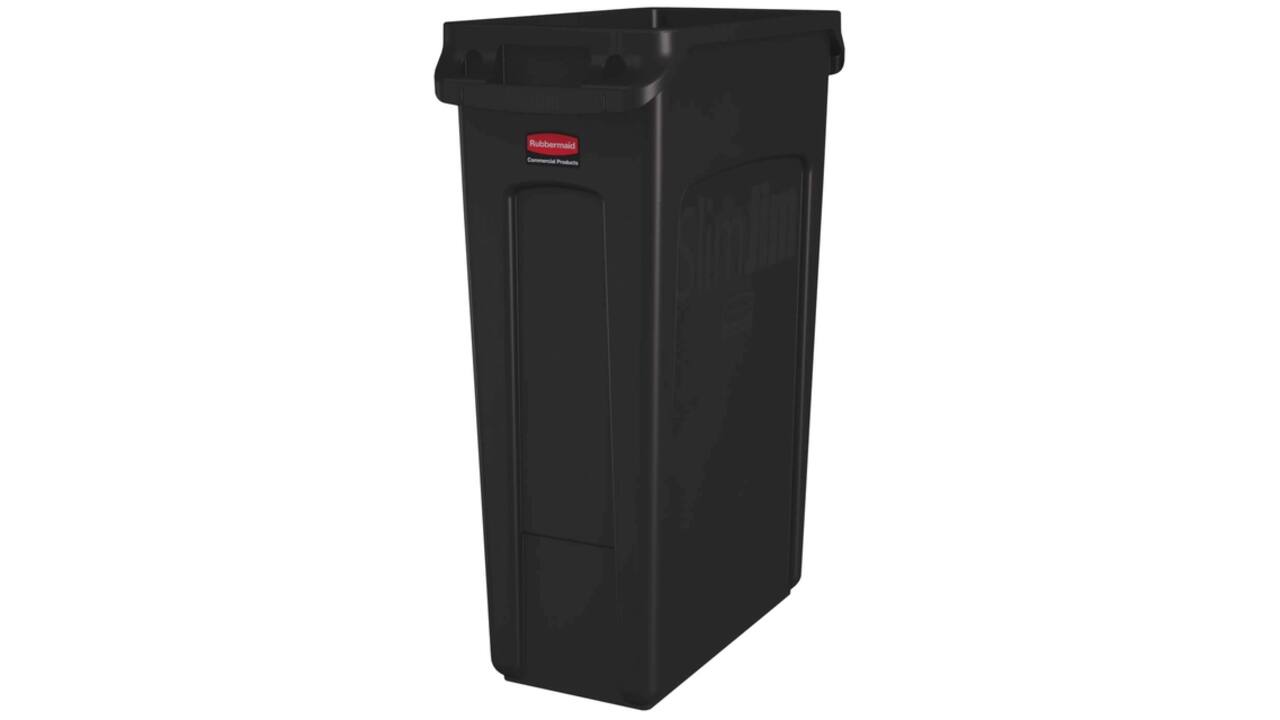 Afvalbak Rubbermaid Slim Jim Vented met luchtsleuven 87 liter bruin