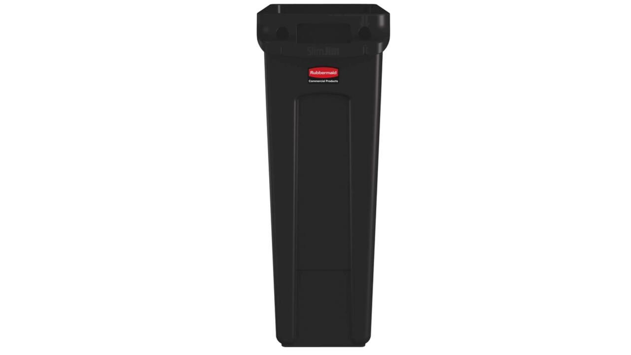 Afvalbak Rubbermaid Slim Jim Vented met luchtsleuven 87 liter bruin