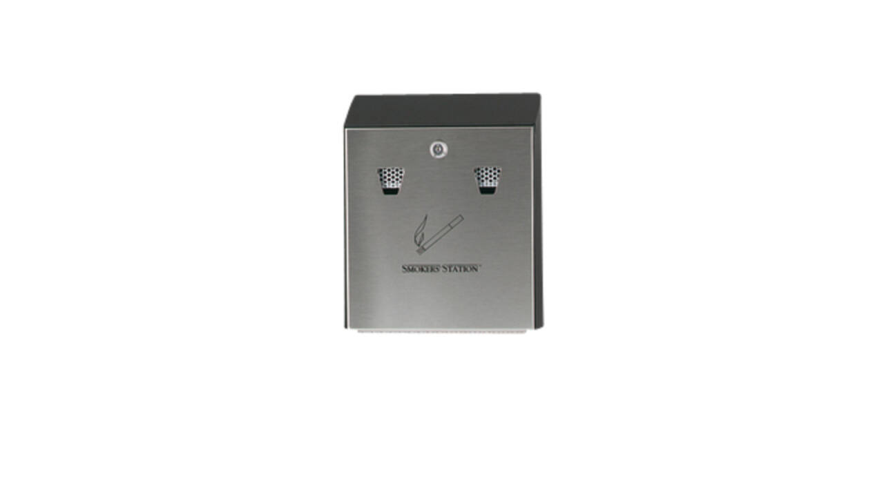 Asbak Rubbermaid Smokers' Station muurbevestiging zwart