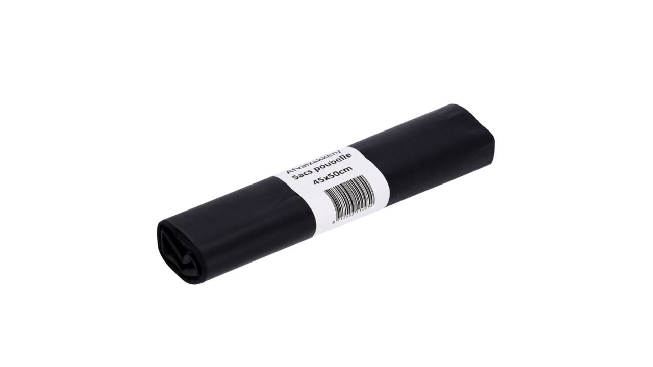 Afvalzak Cleaninq 45x50cm LDPE recycled T25 15L zwart rol à 20 stuks