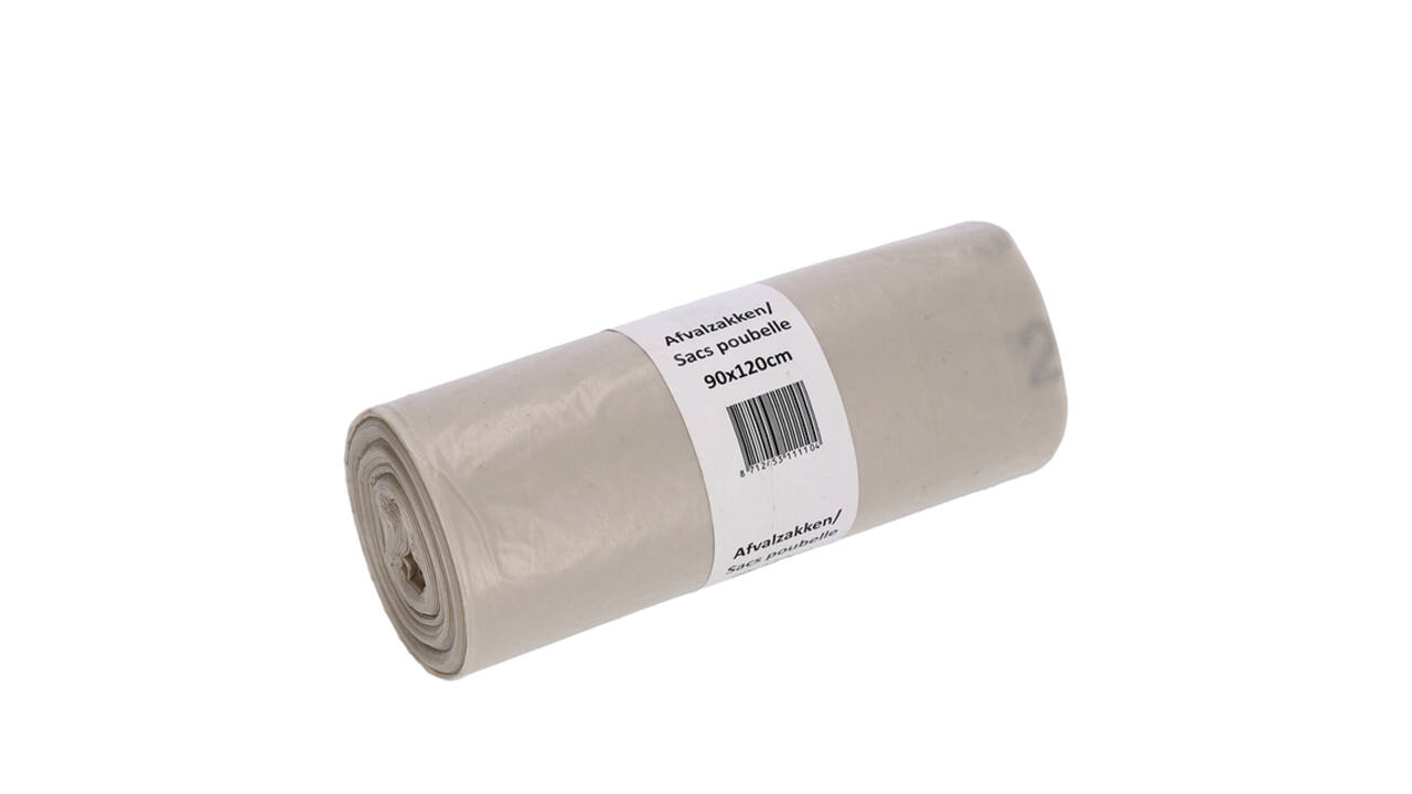 Afvalzak Cleaninq 90x120cm LDPE recycled T80 190L transparant rol à 10 stuks