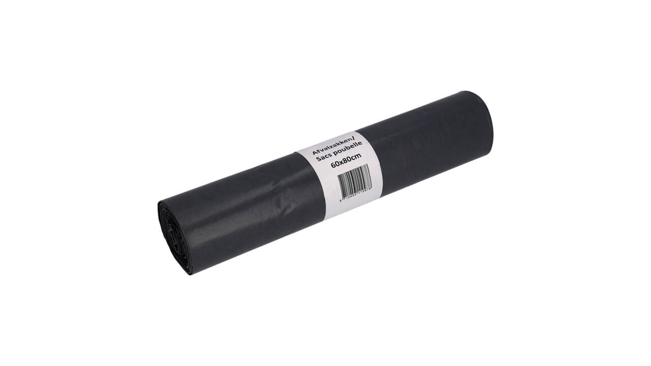 Afvalzak Cleaninq 60x80cm LDPE recycled T50 60L grijs rol à 20 stuks