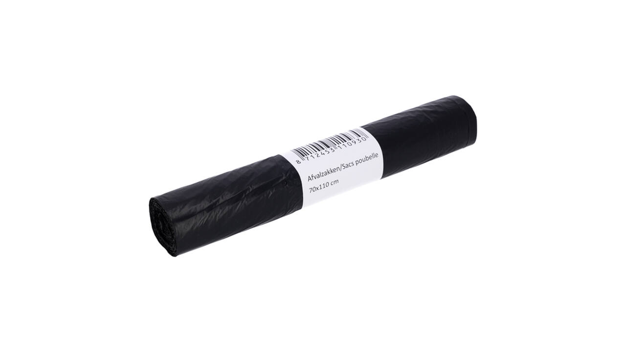 Afvalzak Cleaninq 70x110cm HDPE T25 120L zwart rol à 20 stuks