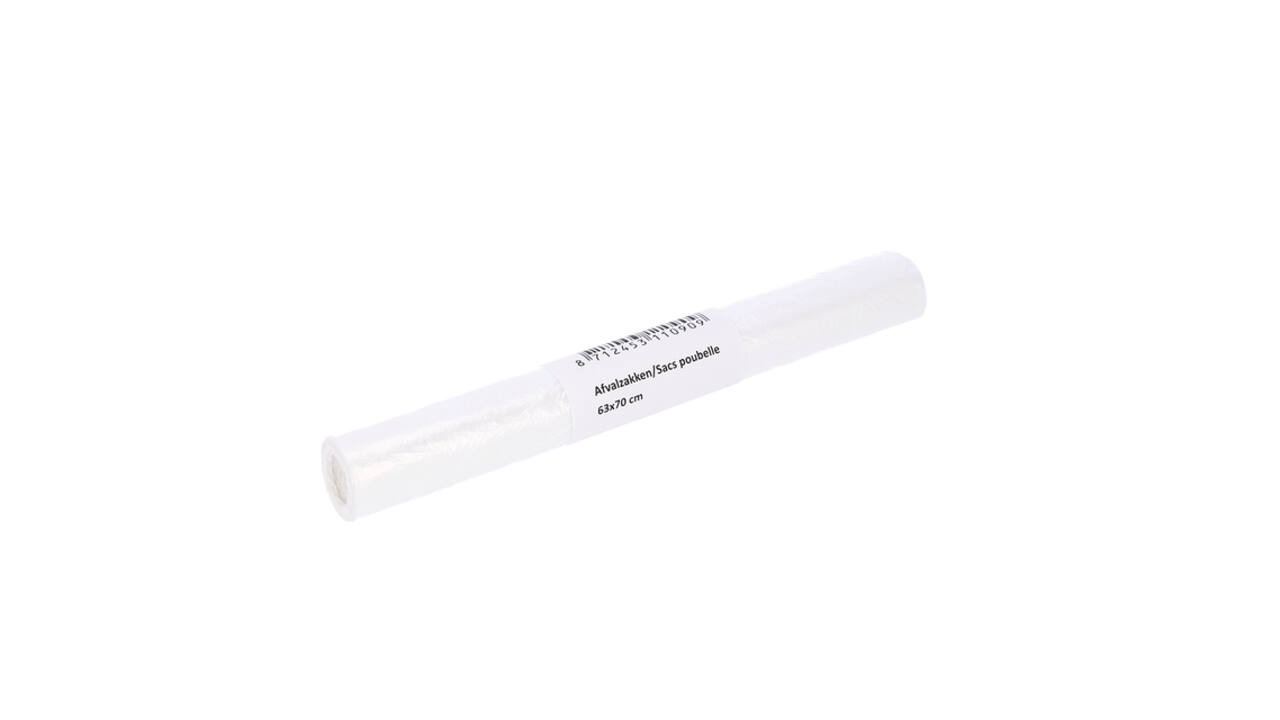 Afvalzak Cleaninq 63x70cm HDPE T15 50L transparant rol à 25 stuks
