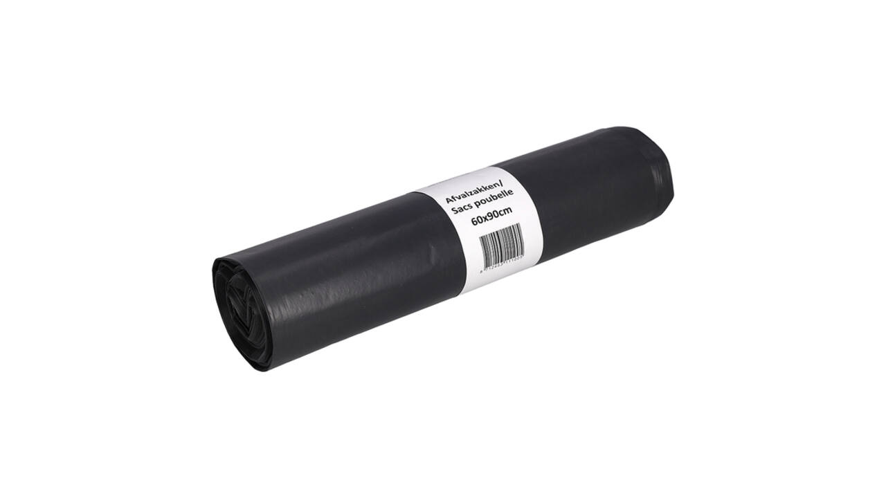 Afvalzak Cleaninq 60x90cm LDPE recycled T50 70L grijs rol à 25 stuks