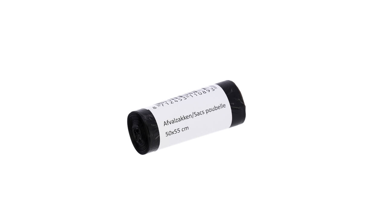 Afvalzak Cleaninq 50x55cm HDPE T15 25L zwart rol à 50 stuks