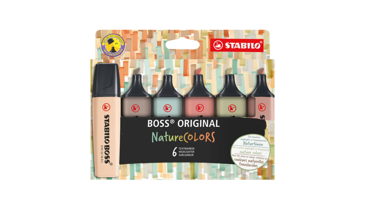 Markeerstift STABILO Boss 70/6 nature colors etui à 6 stuks