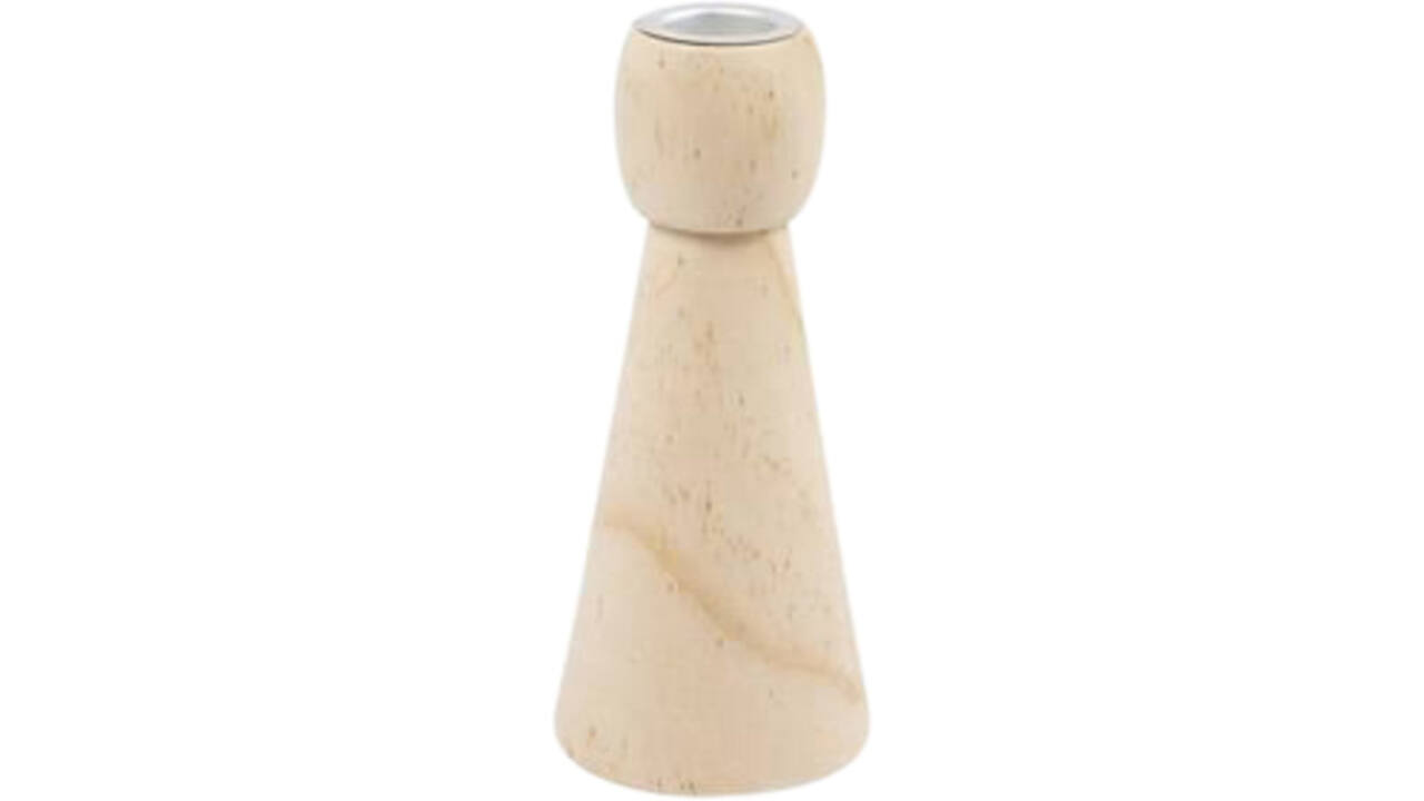 Kandelaar Creativ Company hout conisch 14.5cm