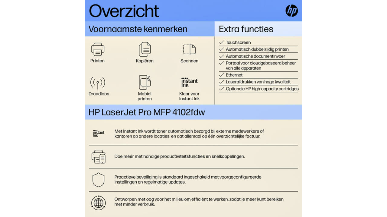 Multifunctional Laser printer HP laserjet 4102fdw