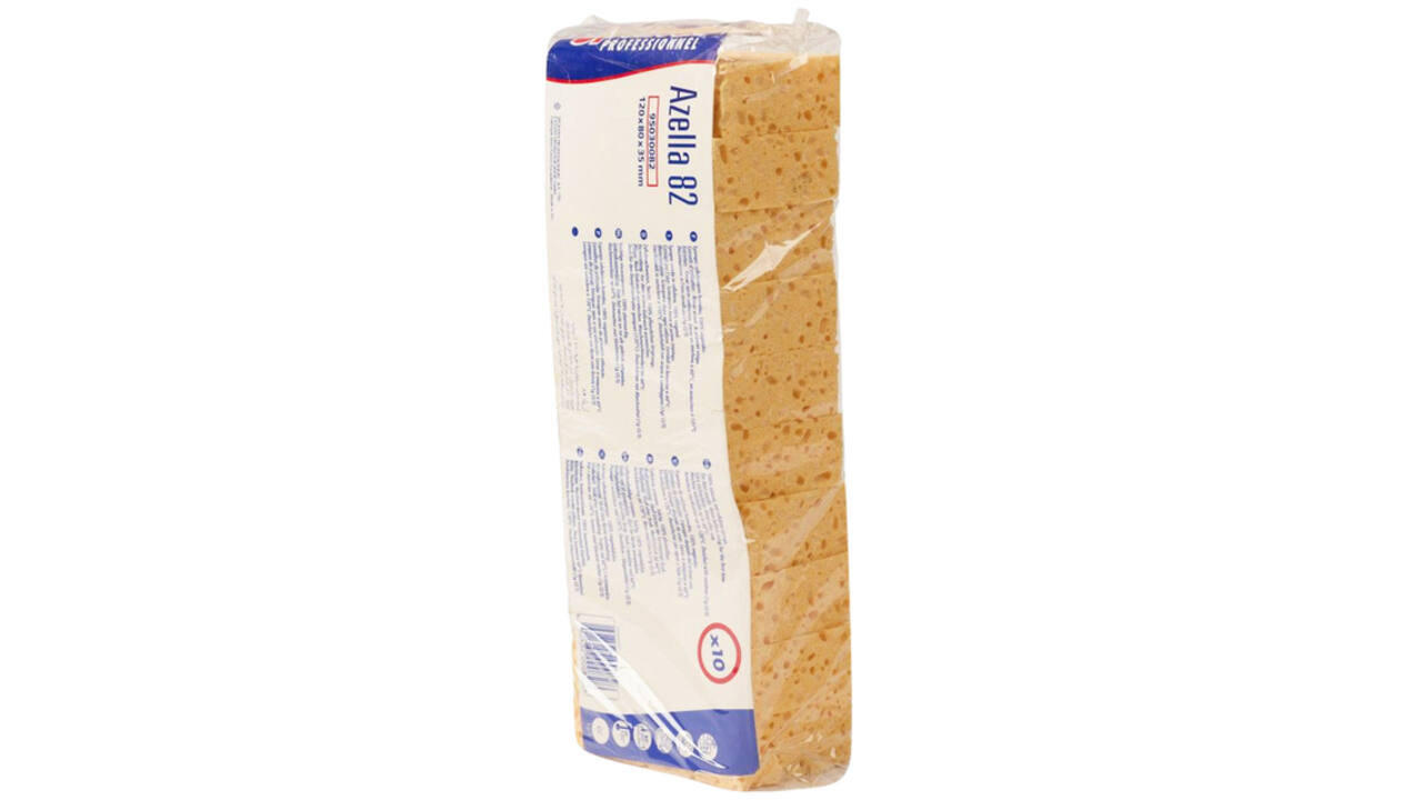 Spons Spontex Azella 82 viscose glazenwassersspons 120x80x35mm 10 stuks