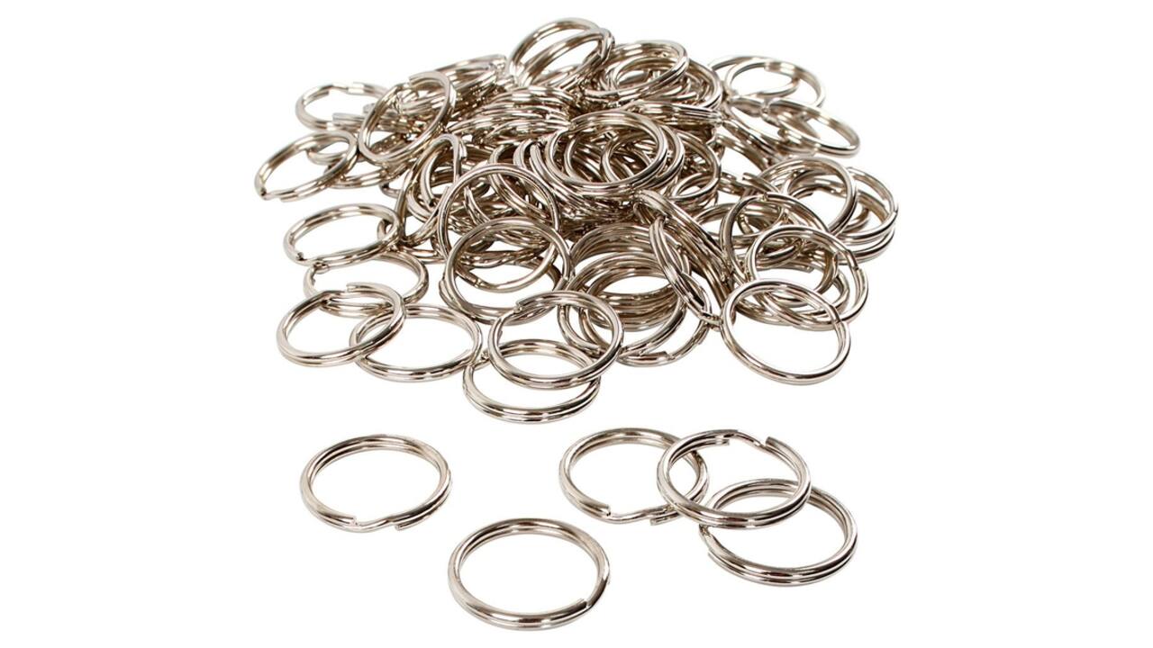 Sleutelring Creativ Company zilverkleurig 25mm 100 stuks