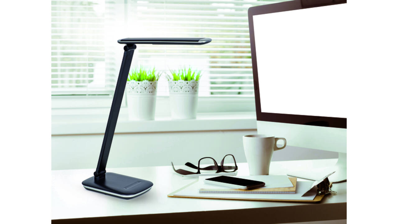 Bureaulamp MAUL Jazzy LED voet dimbaar + USB-poort zwart