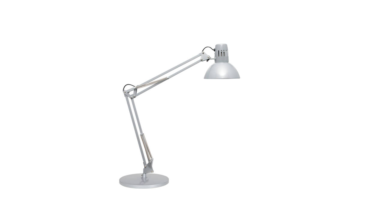 Bureaulamp MAUL Study voet excl.LED lamp E27 zilver