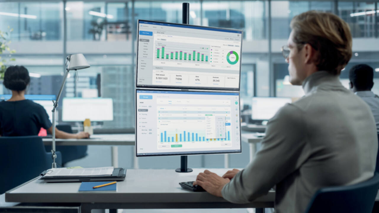 Monitorarm Kensington dubbele verticale bevestiging