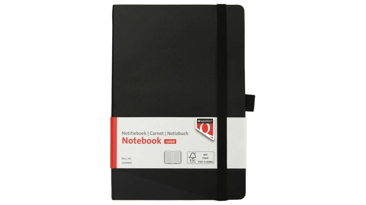 Notitieboek Quantore A5 flex lijn 192blz 80gr zwart