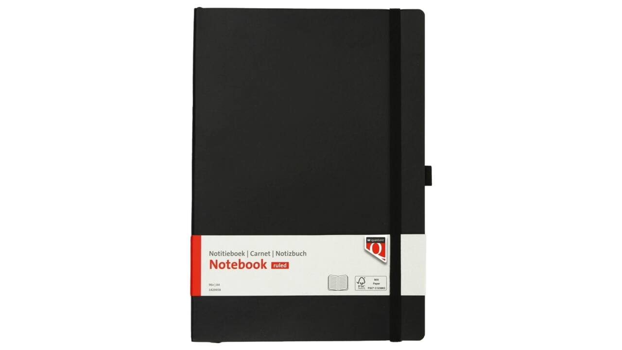Notitieboek Quantore A4 flex lijn 192blz 80gr zwart