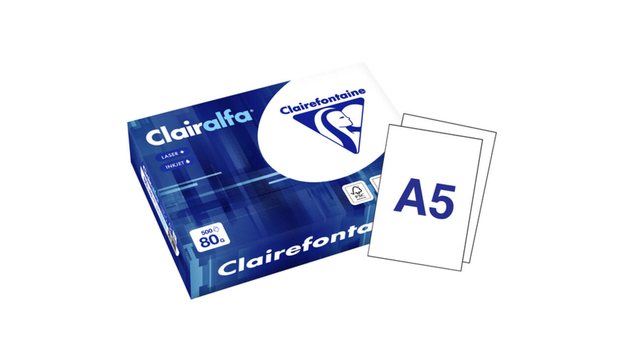 Kopieerpapier Clairefontaine Clairalfa A5 80gr wit 500 vel