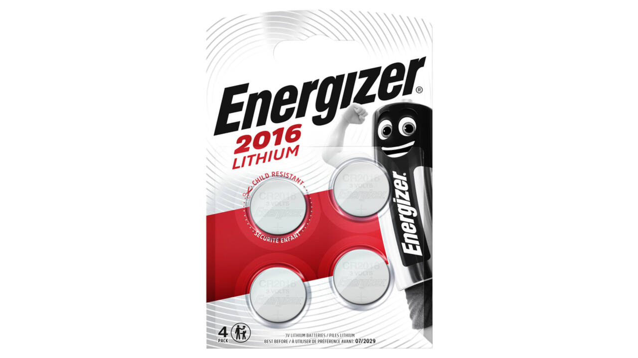Batterij Energizer knoopcel 4x CR2016 lithium