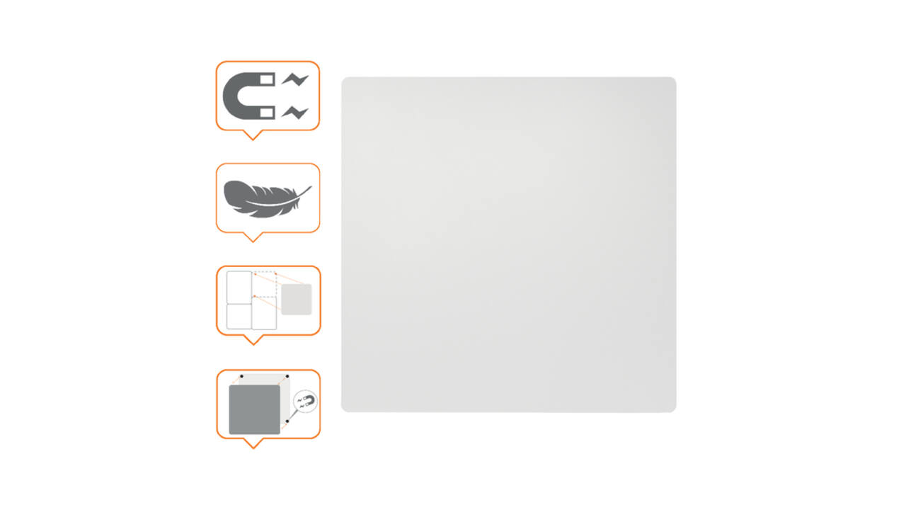 Whiteboard Nobo frameloos modulair 45x45cm