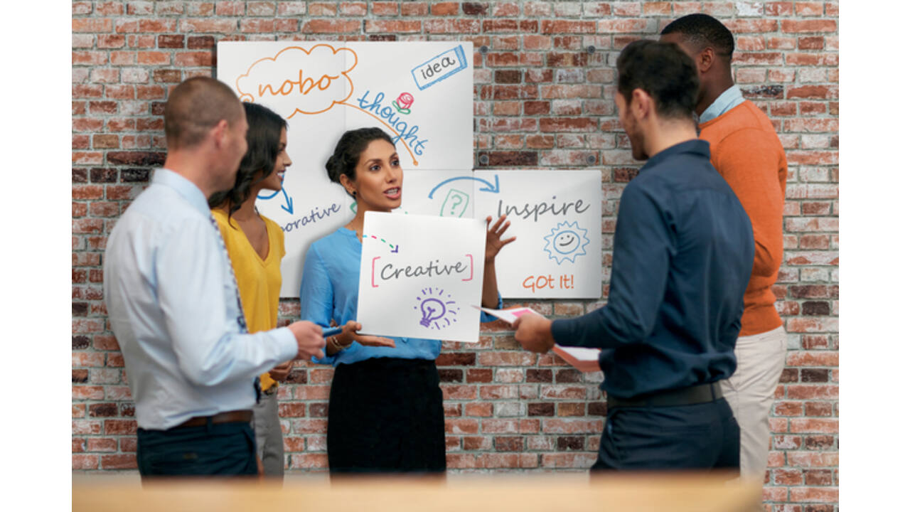 Whiteboard Nobo frameloos modulair 45x45cm