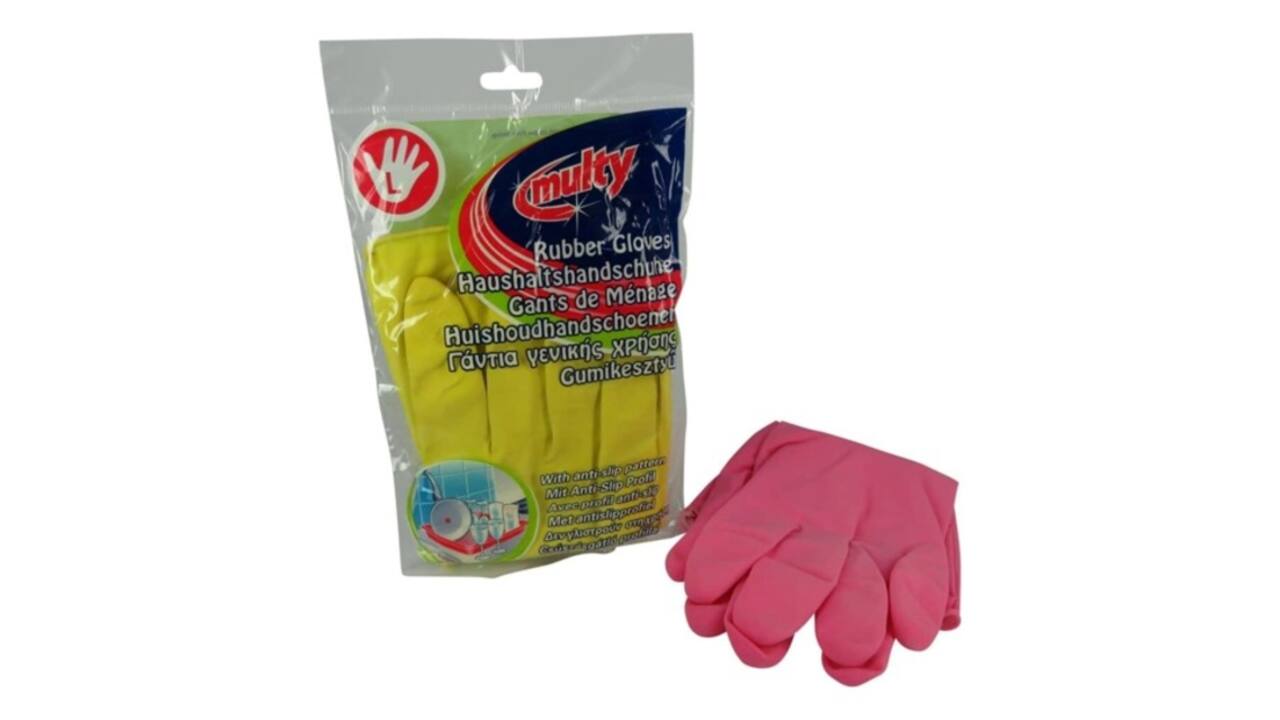 Huishoudhandschoen Multy latex Large assorti