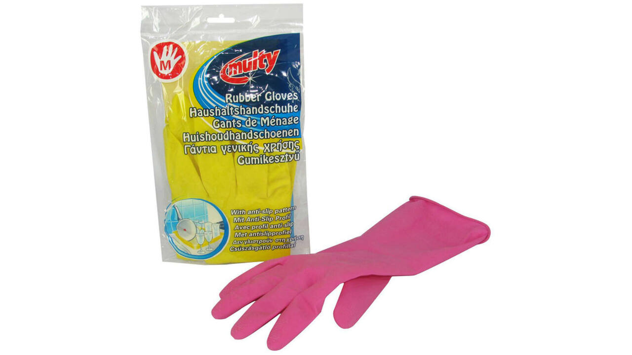 Huishoudhandschoen Multy latex Medium assorti