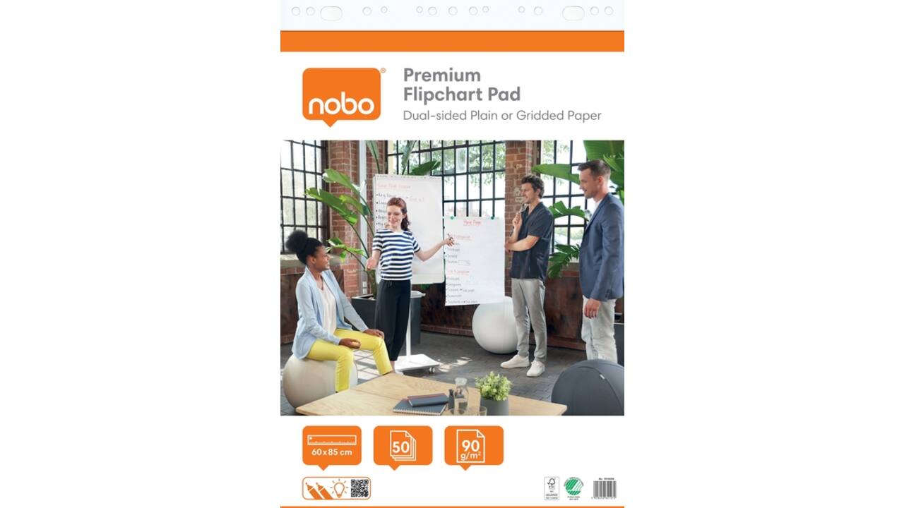 Flipoverpapier Nobo premium 60x85cm dubbelzijdig 50vel