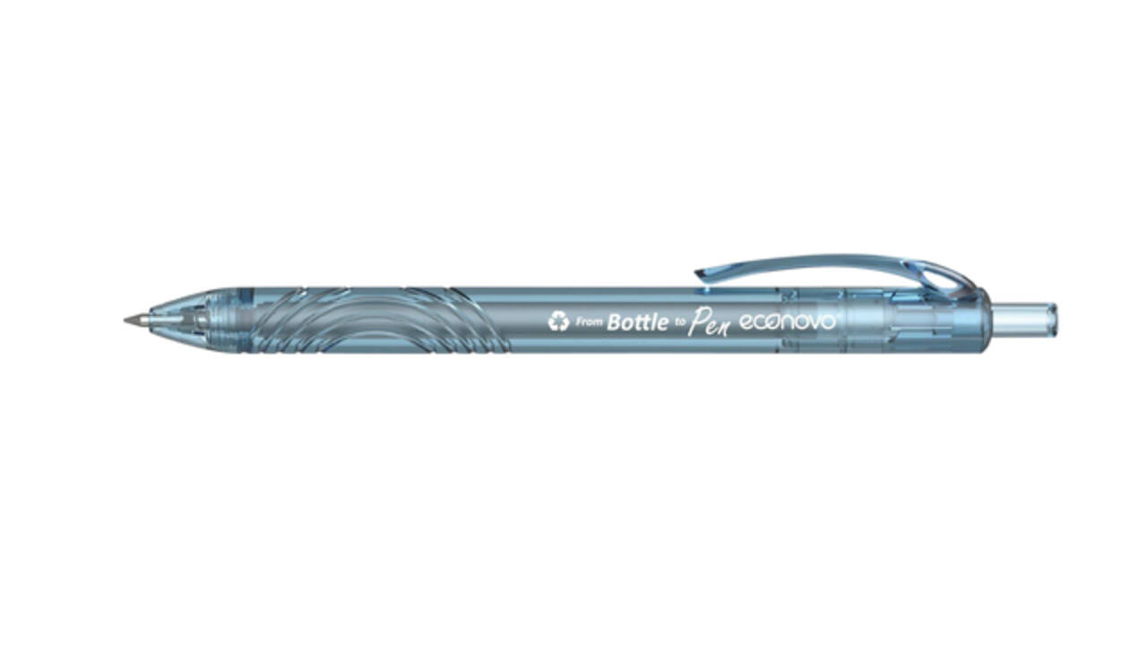 Gelschrijver Econovo 0.7mm blauw en zwart blister à 2 stuks