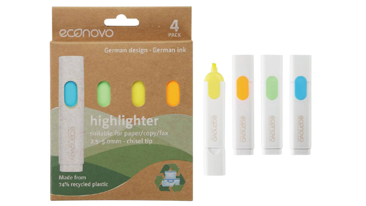Markeerstift Econovo assorti blister à 4 stuks